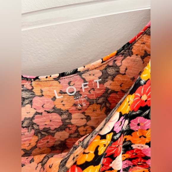 LOFT Floral Print Ruffle Top - Picture 6 of 6